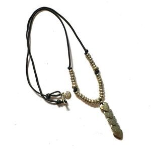 Bella Uno gold tone long heart pendant necklace